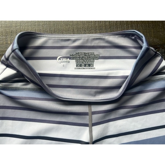 Zyia Active Purple Horizon Light n Tight Leggings Striped Size 4 - Picture 5 of 7